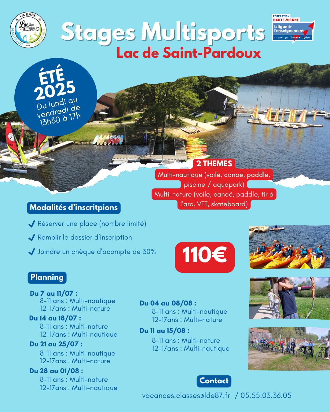 Affiches stages été multisports