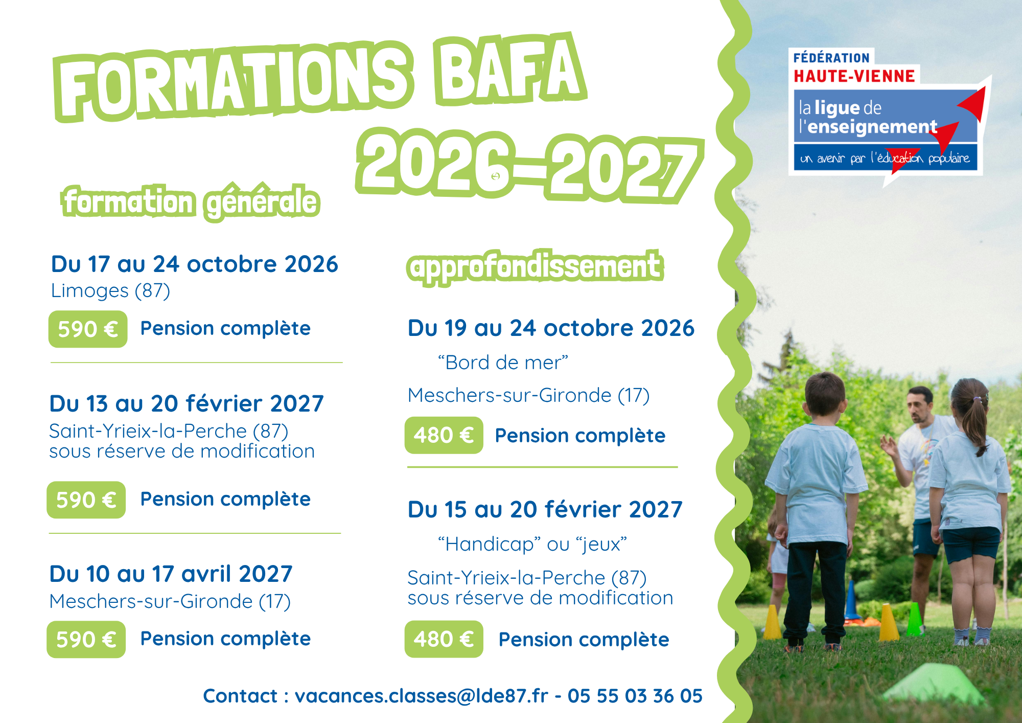 Calendrier BAFA 2026 2027